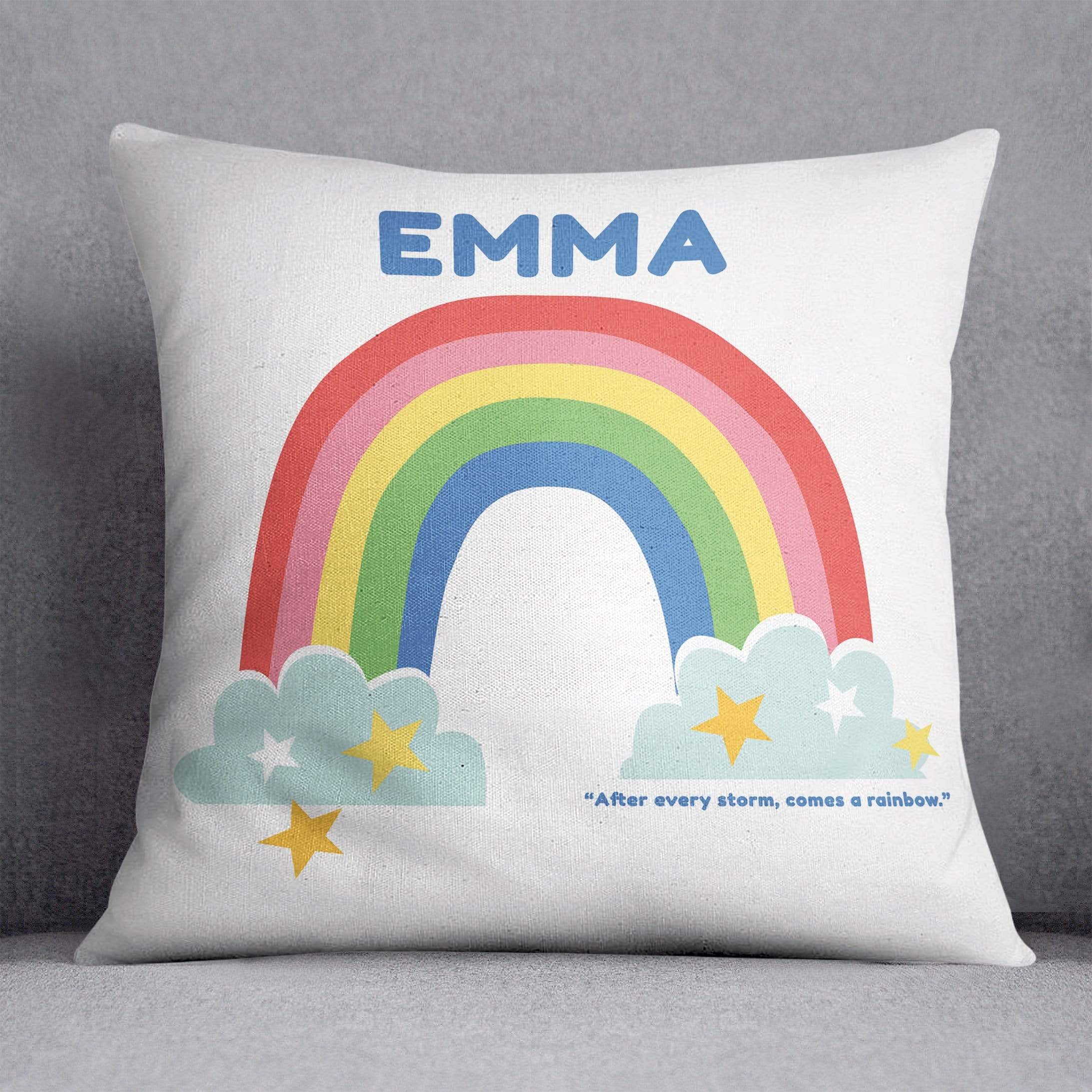 After Every Storm Comes A Rainbow Personalised Cushion
